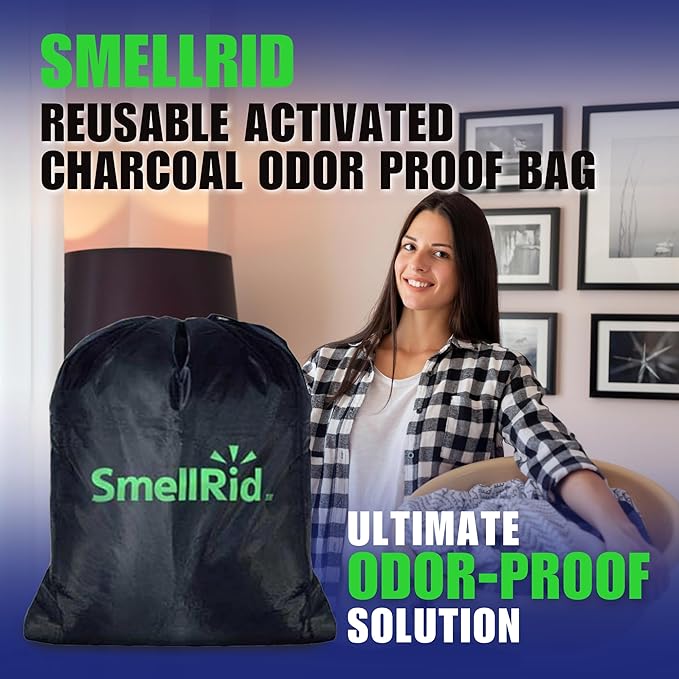 SMELLRID Activated Carbon Odor Eliminator Pouch – Neutralizes Odors in Closets