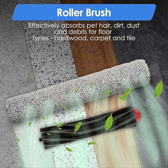 (4 Pack) Omni S1 Pro Replacement Roller Brushes Compatible With Eufy Omni S1 Pro Robot Vacuum Cleaner, Main Brushes Accessories Kit, 2 Rubber Roller Brushes, 2 Roller Mops