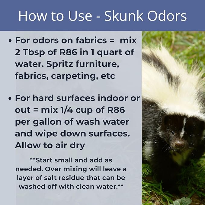 R86 Pet Odor Eliminator, Removes Odor from Litter Boxes, Carpet, and Hard Surfaces, Even Removes Skunk Smell from Cats & Dogs, Plant Based Formula, Use Wet or Dry, Hypoallergenic & Biodegradable