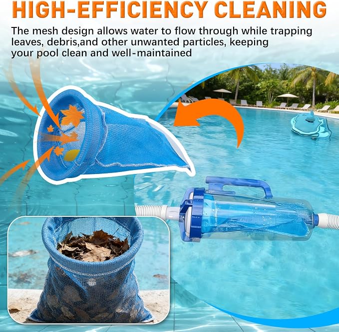 Upgraded Pool Cleaner Pool Leaf Canister Mesh Bag Compatible with Hayward W530 Series Pool Leaf Canister Permanent Bag AXW538