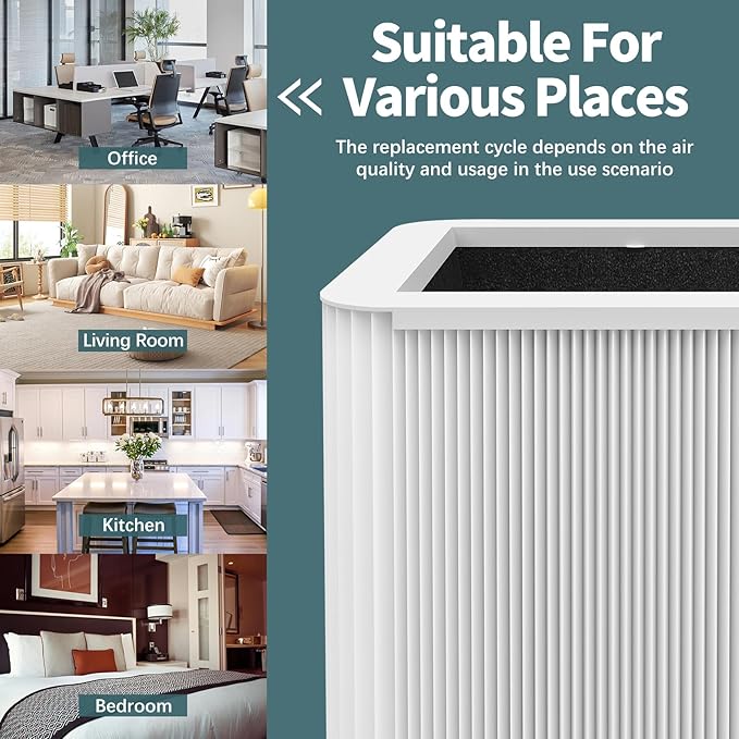 2 Pack 211+ Replacement Filter Compatible with Blue Pure 211+ Air Cleaner Purifier, 2 Stage Filtration System of Activated Carbon Filter and H13 True HEPA Filter