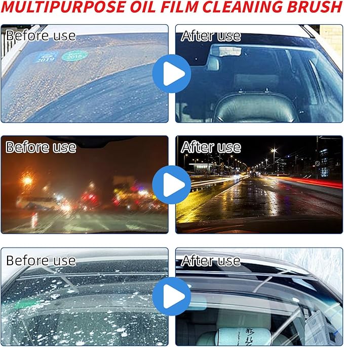 2Pack Automotive Oil Film Cleaning Brush for Car Windows, Glass Cleaning Board, Oil Film Brush Improves Clarity and Visibility, Car Glass O il Film Remover