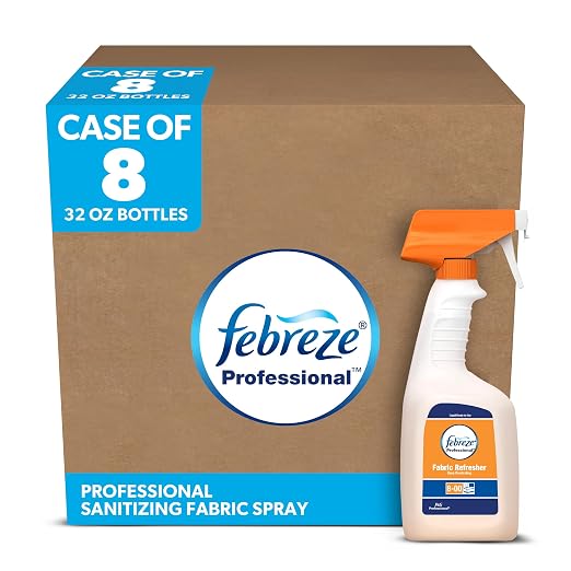 Febreze Fabric Refresher, Bulk Odor Eliminator and Sanitizing Spray, Deep Penetrating for Hotels and Businesses, 32 fl oz (Case of 8)