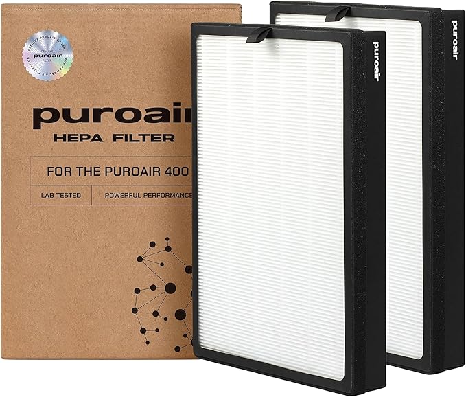 PuroAir 400 Replacement Filter - Genuine Puro Air 400 Filter Replacement - Official PuroAir Air Purifier HEPA Filter with CarbonTech Filters 99.9% of Pollen, Dust, Pet Dander, Smoke, Odors (2PK)