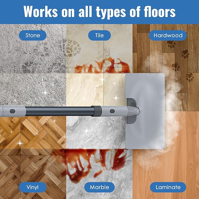 FEPPO Steam Mop & Handheld Steam Cleaner for Home and Floor Cleaning, 15s Heat-Up, 230°F Powerful Steamer with 10in1 Multi-Purpose Attachments for Floor,Hardwood,Tile,Grout,Window,Kitchen,Bath