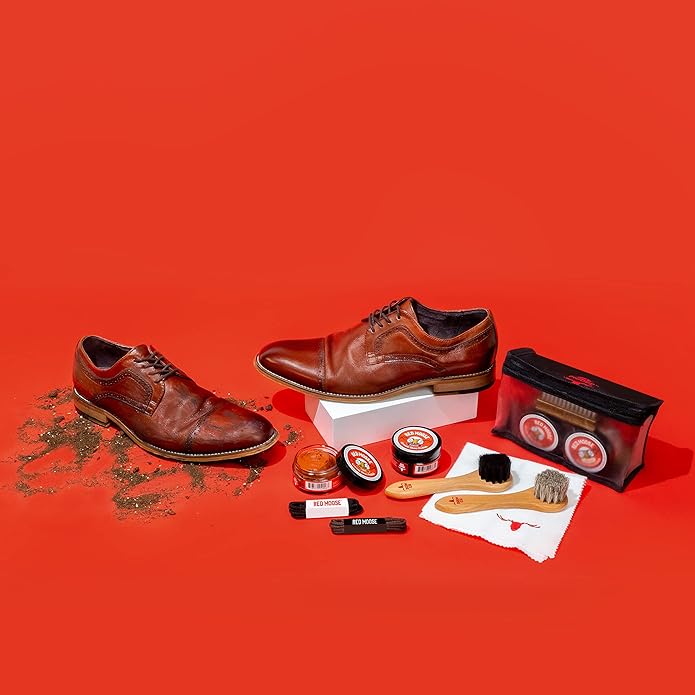 RED MOOSE Boots and Shoe Cream - Shoe Polish Kit for Leather - Shoes Shine - Made in the USA