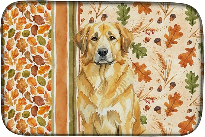 Caroline's Treasures Lion Yellow Leonberger Heirloom Fall Dish Drying Mat Absorbent Dish Drying Mat Pad for Kitchen Counter Dish Drainer Mat for Countertop, 14 x 21", Multicolor