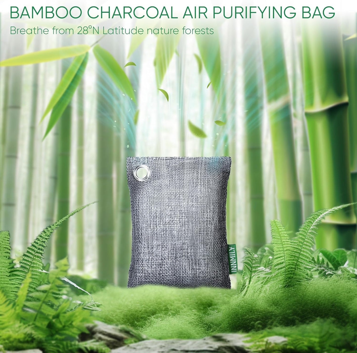 Activated Charcoal Odor Absorber, Large 10 Pack w Hooks Nature Odor Remover for Strong Odor, Bamboo Charcoal Air Purifying Bags, Odor Eliminator for Home Car Closet Pet, Smoke Deodorizer