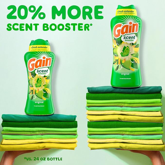 Gain In-Wash Laundry Scent Booster, Original Scent, 30.1 OZ, Fresh Extender + Odor Protection