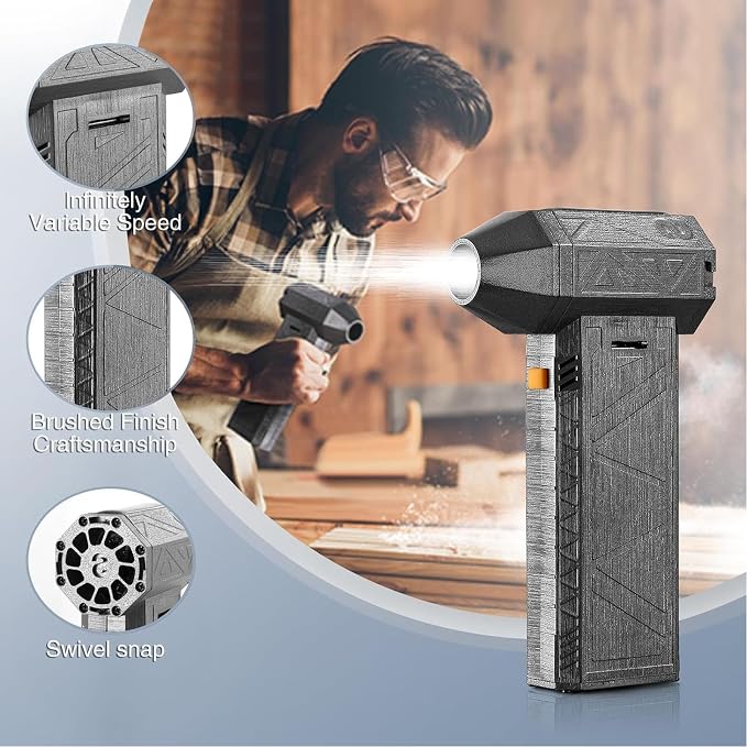 LICAEVEY Electric, 180000RPM Motor, 52m / S Wind Speed, Cordless Mini Blower, 3 Speeds, for Computer Keyboard Home Office Car