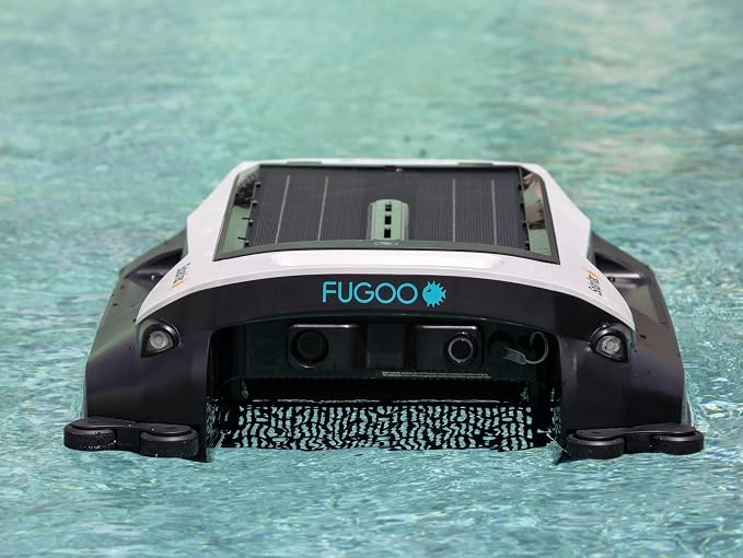 Fugoo SolarVac | Solar Powered Cordless Pool Vacuum Cleaner with Smart App Control, 30+ Hr Battery Life, Four Cleaning Modes, Auto Navigation, Anti-Collision