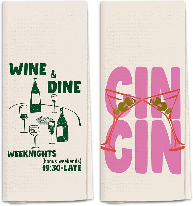Italian Kitchen Towels Set 2, Italian Kitchen Decor, Bar Towels for Kitchen Bartender, Retro Dish Towels for Hand Towels for Kitchen, Aesthetic Kitchen Decor, 16x24 Inch