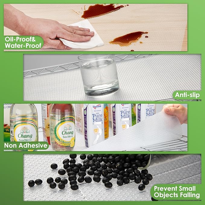 Shelf Liner for Wire Shelving. 18x197'', Easy to Cut. Thick/Waterproof/Non-Slip Non-Adhesive Stain-Proof for Clear Liner/Kitchen/Cabinet/Drawer