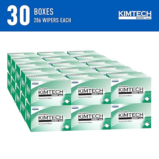 Kimtech Science™ Kimwipes® Delicate Task Wipes (34120), Pop-Up Box, White (286 Sheets/Box, 30 Boxes/Case, 8,580 Sheets/Case)