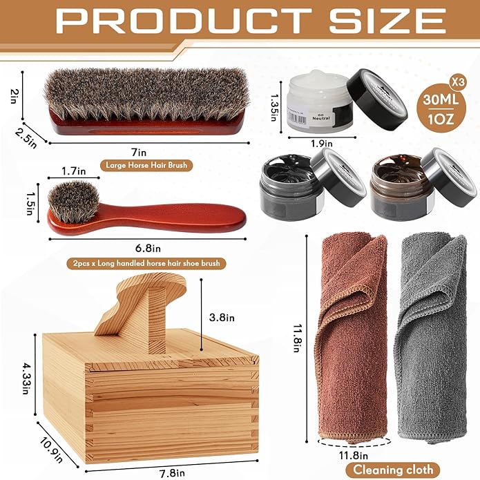 9 Pcs Shoe Shine Valet Box