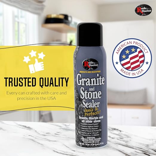 Rock Doctor Granite Sealer for Marble, Stone, and Tile Countertops, Vibrant Shine with Stain Resistant Moisture Protection, Interior and Exterior Use, Pack of 2