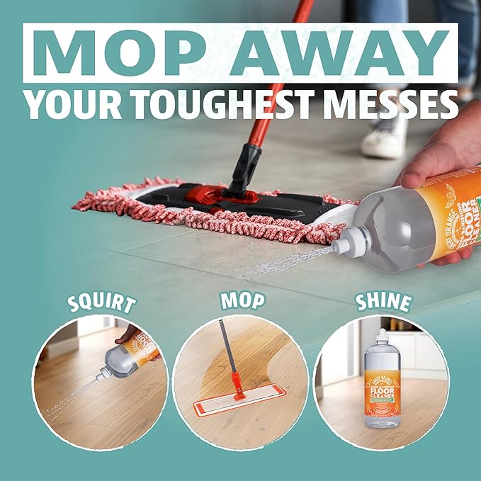 ANGRY ORANGE Pet Odor and Floor Cleaning Set – Citrus Mint Floor Cleaner (32 oz, 2 Pack) + Citrus Odor Eliminator for Dog and Cat Urine and Stains (24 oz)