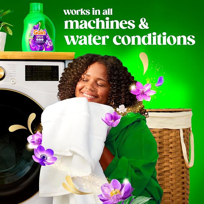 Gain Plus Liquid Laundry Detergent, Cleaner, Fresher, Now with Oxi, Moonlight Breeze Scent, 170 fl oz, 129 Loads