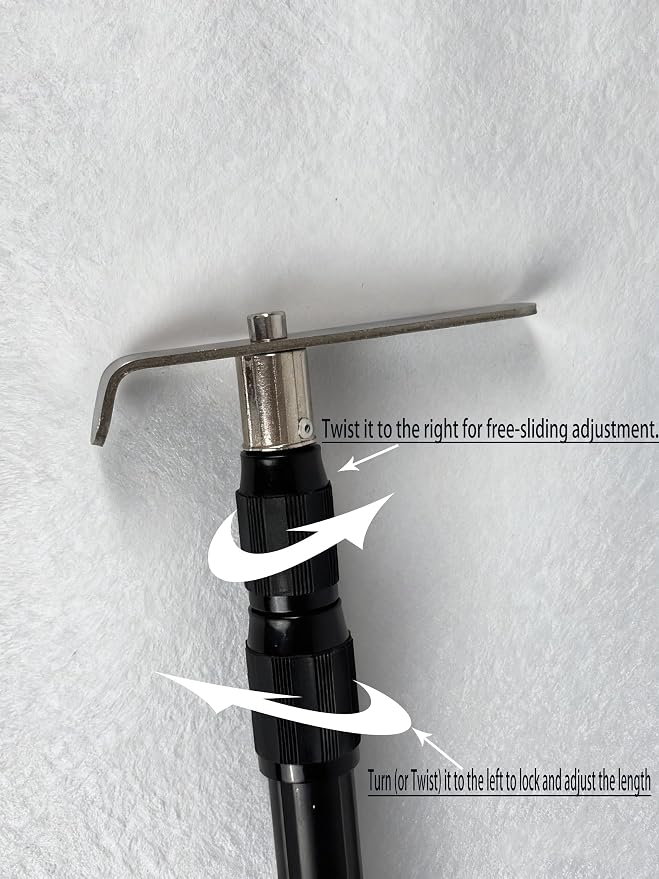 6.9FT Telescoping Truck Bed Cargo Hook, Heavy-Duty Extendable Retrieval Tool for Pickup, SUV, RV, Boat & Garage