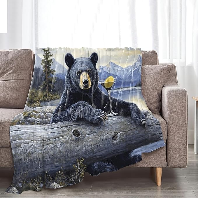 Tijuboni Bear Cabin Throw Blanket Bear Gifts for Girls Boys Women Men Kids Adults Soft Flannel Fleece Blanket for Couch Sofa Bed Home Decor 60"x80"