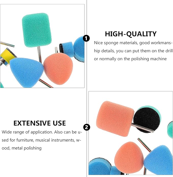 OUNONA 48pcs Car Polishing Pads Kit Multi Sponge Buffing Pads for Auto Detailing Reusable Polishing Wheel for Electric and Pneumatic Polishers for Difficult Coating and Scratch Removal