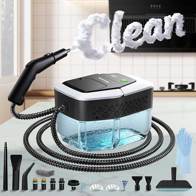 Steam Cleaner for Home(True High Temperature257℉),3-Levels Adjustable Handle Steamer for Cleaning,1.9 Quart Steam Cleaner for Car,2500W Handheld Steam Cleaner,Clean Grease,Dirt,Tile Furniture