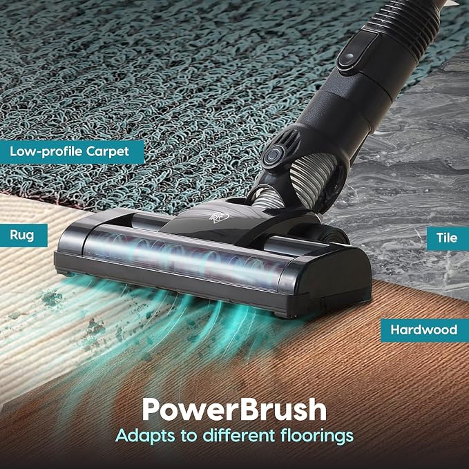 IRIS USA Cordless Cyclone Vacuum Cleaner w/Motorized Brush Head, Stand Base & 4 Attachments, 60K RPM Suction Stick, Rechargeable Battery, 35-Min Runtime, for Hard Floors, Rugs, Carpets, Home & Office