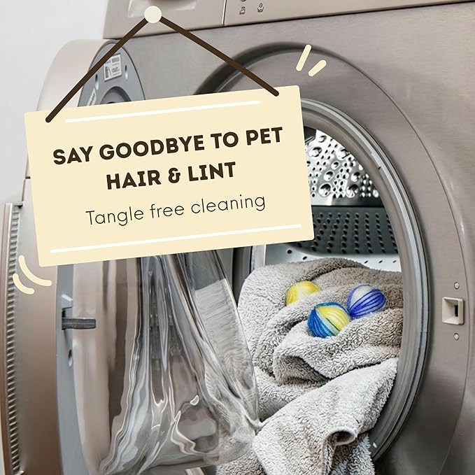 6 Premium Wool Dryer Balls - 14-pirece Laundry Set