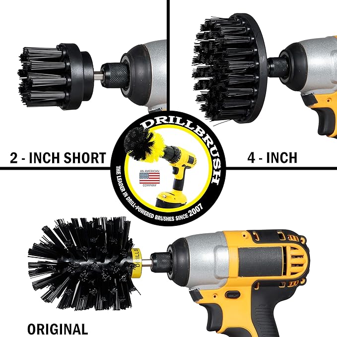 Household Cleaning Power Scrubber for Cordless Drill- Electric Spin Scrubber Set - Grill Brush and Pad Scrubbing Set - Rust Remover - Griddle Cleaning Kit - Backyard Accessories Cleaner - Industrial