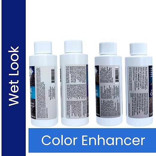 Wet Look Natural Stone Sealer. Durable, Long-Lasting Gloss Protection. Interior and Exterior Pavers, Slate, Sandstone, Travertine, Flagstone, Driveways, Garage Floors, etc. Black Diamond Stoneworks