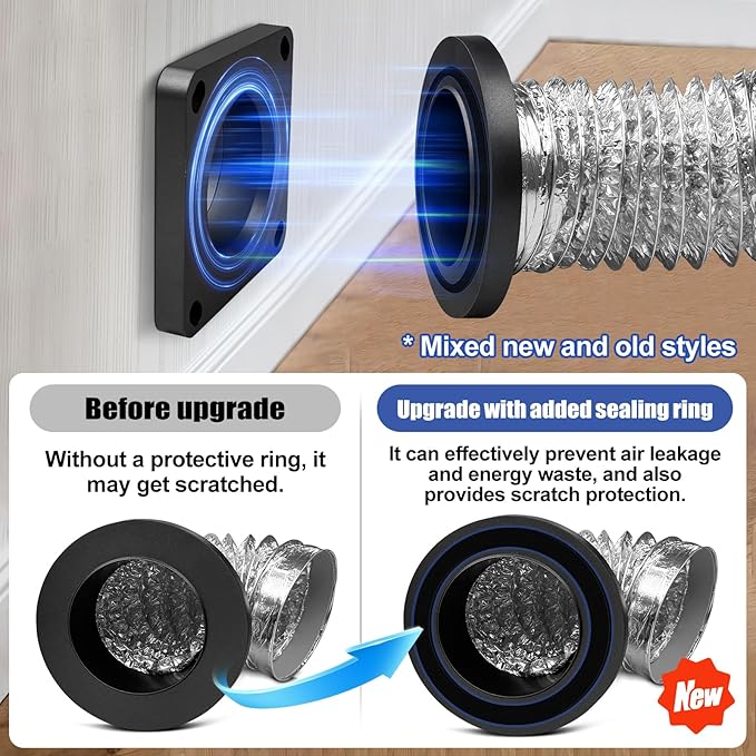 Magnetic Dryer Vent Coupler Strong Magnetic Self-connection，Magnetic Dryer Vent Coupling with a Built-in 4-inch Sealed Hose，Magnetic Dryer Vent Connector Kit for Connection and Disconnection(BLACK)