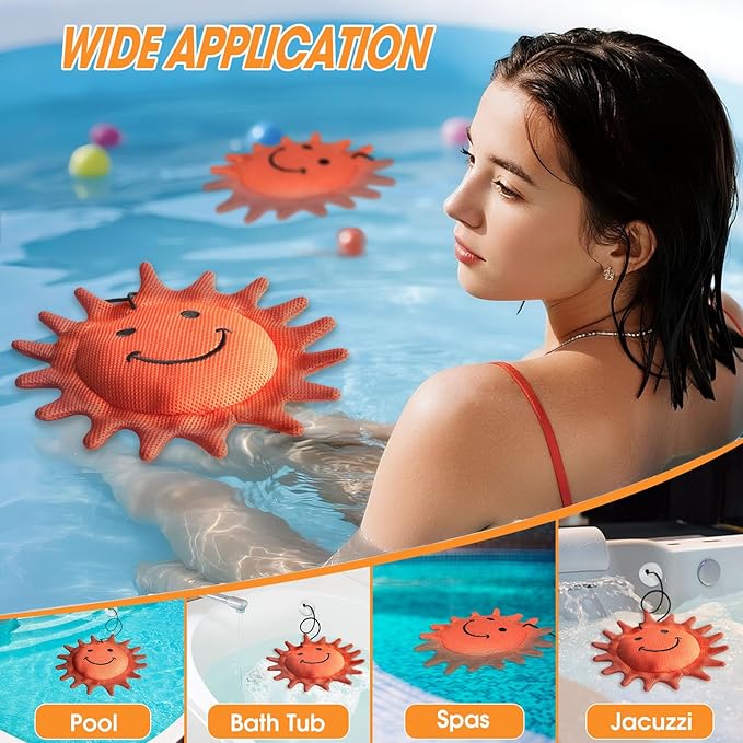 Hot Tub Scum Absorber, Hot Tub Accessories, Spa & Pool Scum Eliminating Balls,Hot Tub Scum Sponge for Hot Tub Oil Absorbing Sponge for Hot Tub Skimmer, Hot Tub Sponge Scum Remover (Sunflower)