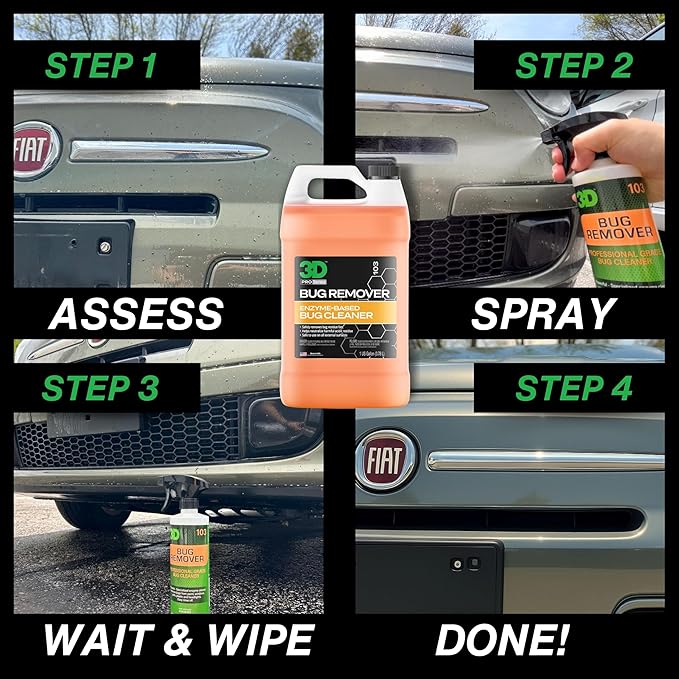 3D Bug Remover + Pink Car Soap – Exterior Cleaner & pH Balanced Car Wash Combo – 1 Gallon Each