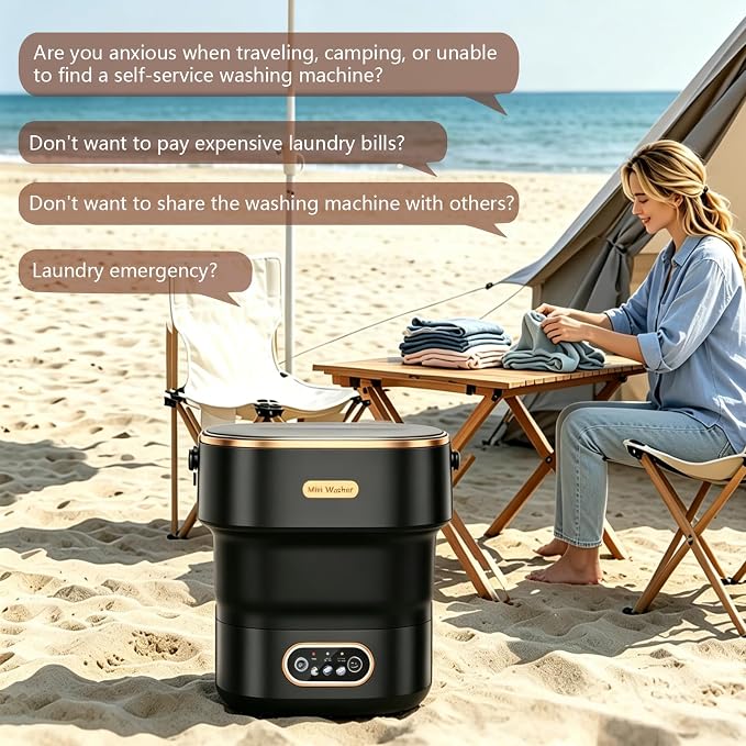 20L Mini Portable Washing Machine,Foldable Portable Washer Mini Lavadora Portatil for Apartment,RV,Camping,Travel – Wash Baby Clothes, Underwear,Bra Separately to Keep Clean and Healthy