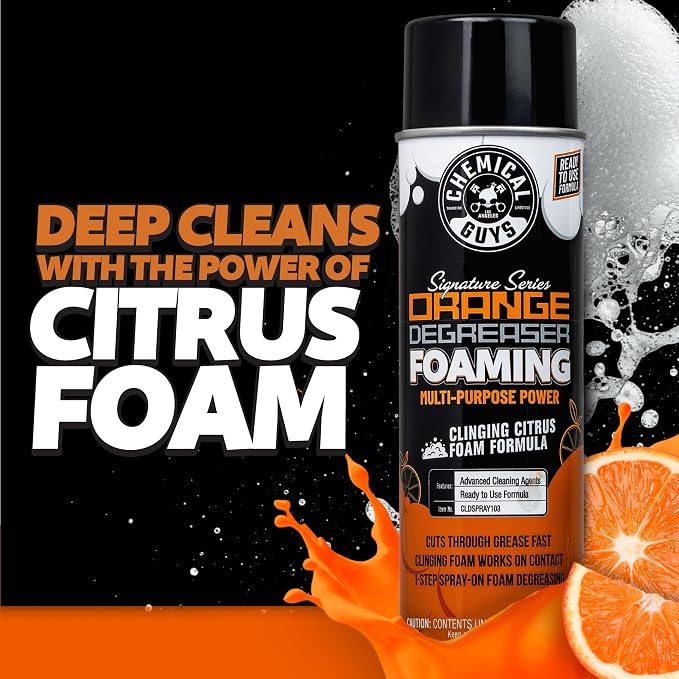Chemical Guys Citrus Degreaser Aerosol, Industrial Strength Engine Cleaner Spray For Grease Oil Grime On Engines Tools Undercarriage And Garage Equipment, 18 Fl Oz - 2 Pack