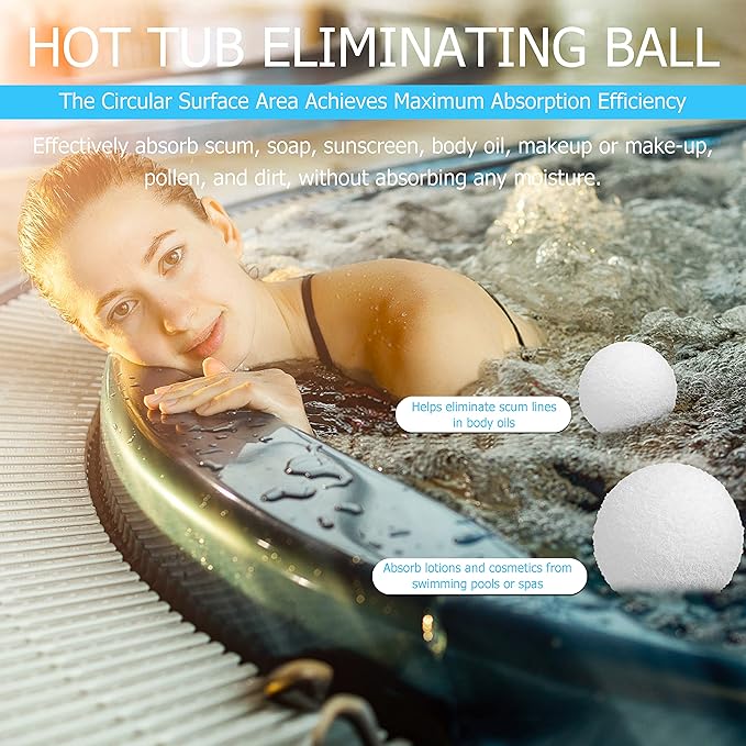 Compatible with Reusable Scum Oil Absorbing Sponge for Hot Tub, Spa, Swimming Pool, 4 Pack