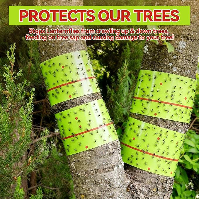 10 Rolls Fly Strips Tape 30 ft Each Fly Paper Traps Indoor Outdoor Sticky Hanging Spotted Lanternfly Tree Tape for Fruitfly Plant Barn Stable(Fluorescent Green)