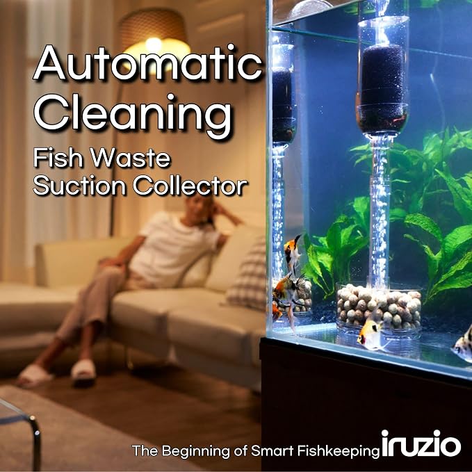 Aquarium Cleaner 2-in-1 – Medium V2 (10.6–17.7 in Water Depth) | Air Pump Powered | Removes Debris on Top of the Substrate | Reduces Floating Fine Particles