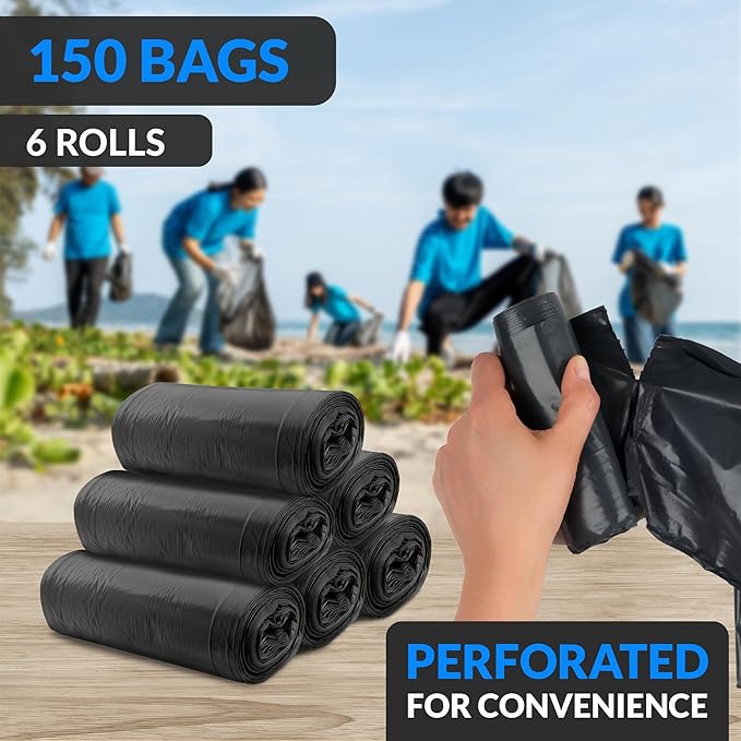 Reli. 40 to 45 Gallon Trash Bags Heavy Duty | 150 Trash Bags with Ties | Super Sizeable, Black, Serious Garbage Cleanup