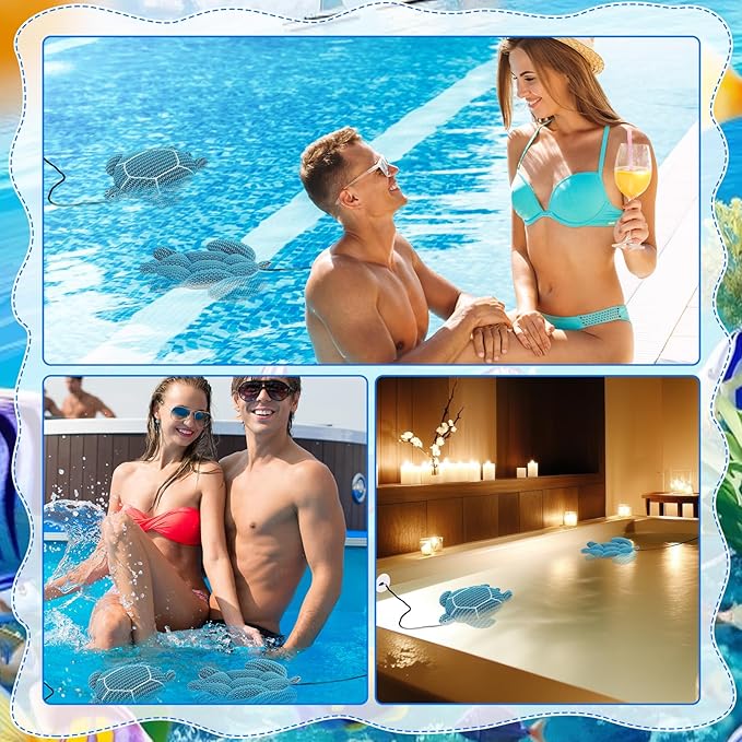2 Pack Hot Tub Scum Absorber, Reusable Washable Scum Turtle Hot Tub Sponge for Spa Pool Cleaner Oil Absorbing Adults, Turtle