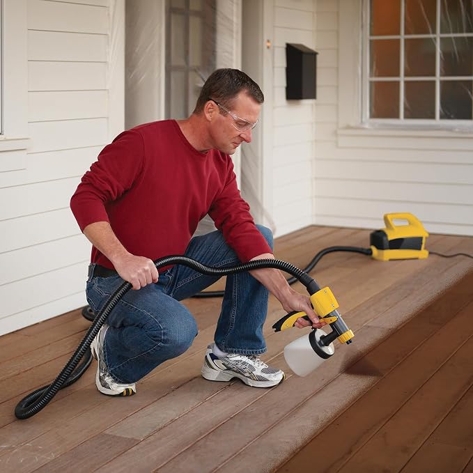 Wagner SprayTech 0529090 FLEXiO 4000 Stationary HVLP Paint and Stain Sprayer, Sprays Most Unthinned Latex, Includes Two Nozzles, iSpray Nozzle and Detail Finish Nozzle