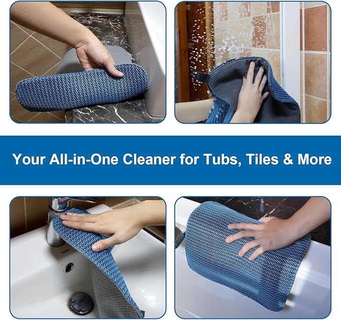 Hot Tub,Bathtub Surface Cleaner Towels,Spa Scum Remover & Cleaning Tools,Absorbs Oils & Grime Accessories,Non-Scratch Surface Cleaner for Jacuzzi,Spa,Shower (12"x12")