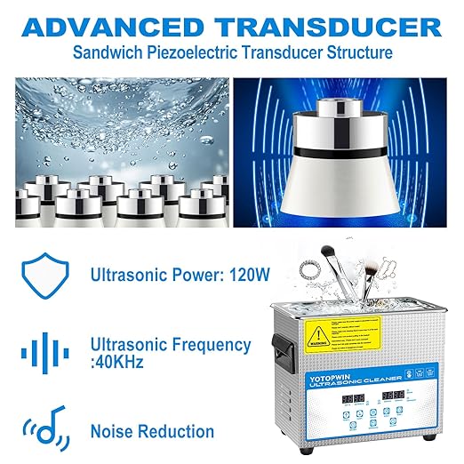 Ultra Sonic Jewelry Cleaner Machine With Digital Timer & Heater Professional Lab Heated Ultrasonic Cleaner,Sonic carburetor Cleaner For Carbs Repairing Tools Automotive Parts Cleaning Equipment (3.2L)
