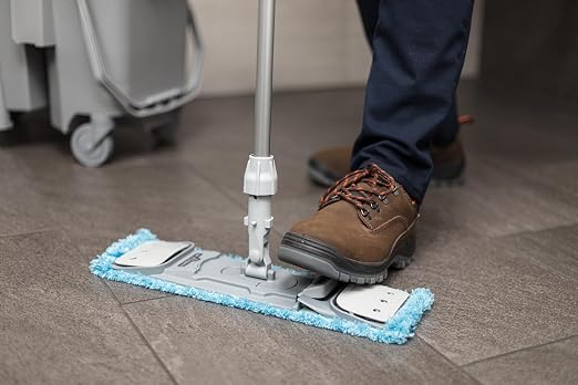 Unger Commercial SmartColor MicroMop 15.0, 16" Wet Microfiber Mop Pad, Reusable - Heavy-Duty Floor Cleaning, Blue - MM40B