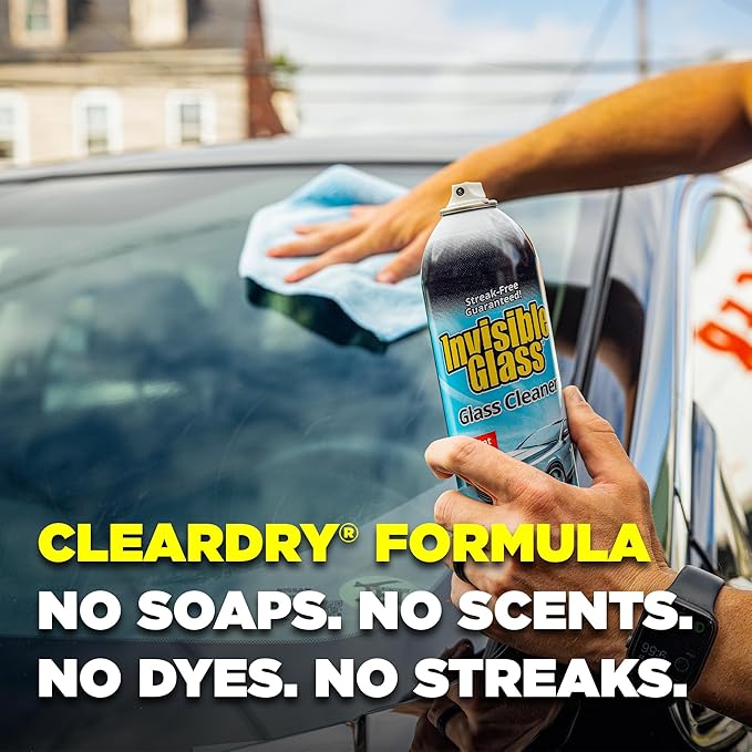 Invisible Glass 91164-12PK Premium Aerosol Glass and Window Cleaner for Auto and Home Cleans Glass, Windows, Windshields, and More, Streak-Free, Ammonia-Free, Tint-Safe, 19 oz (Pack of 12)