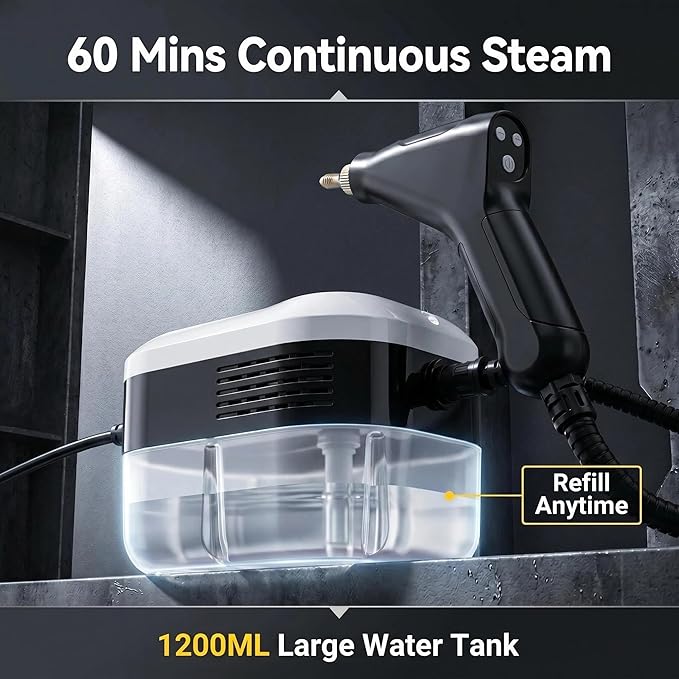 2500w Handheld High-Temperature Pressurized Steam Cleaner, 6 Adjustable Steam Levels, Professional High-Pressure 1800ml Rapid-Heating Steam Cleaner for Cleaning Kitchen Range Hoods, Air Conditioners