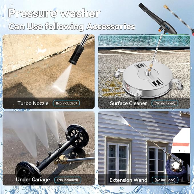 5000 PSI Adjustable Electric Pressure Washer, 2026 New Power Washer Pressure Adjustable (2500PSI-5000PSI) with 23ft Hose and 16.5ft GFCI Cord, 4 Nozzle and Detergent Tank for Cars, Upgraded Green