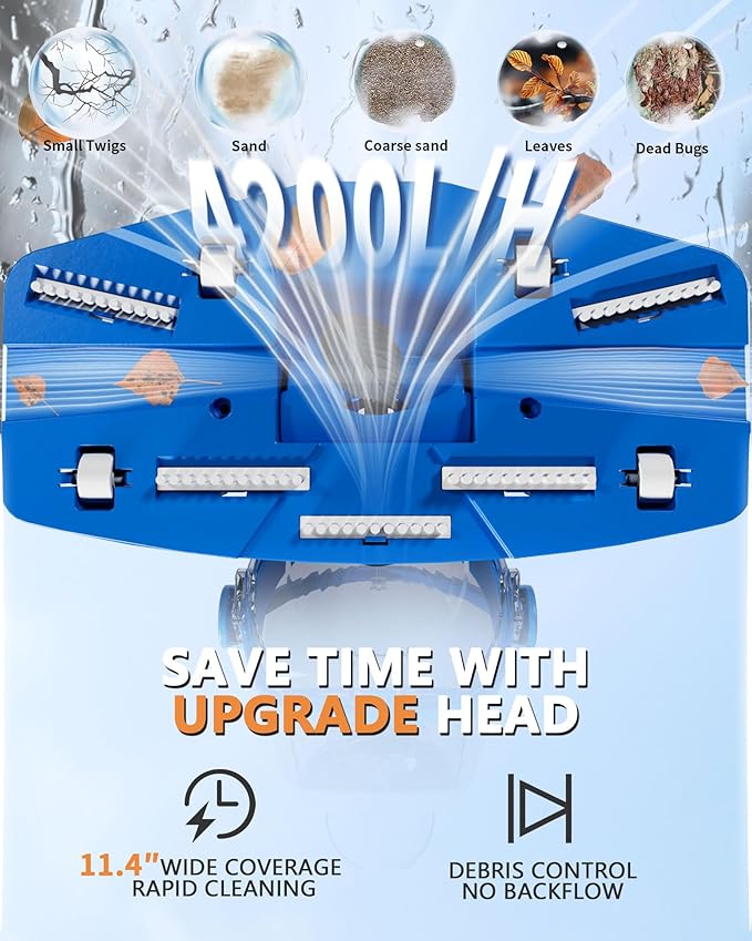 Cordless Handheld Pool Vacuum with Telescopic Pole, Rechargeable Hot Tub SPA Vacuum, Rectangular Brush, Powerful Suction, 60Min Runtime, Pools up to 88", Portable Pool Cleaner w/2 Filter Bags