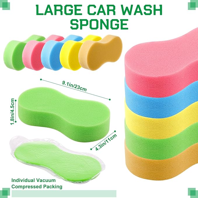 Vesici 60 Pack Car Wash Sponges, Large Sponges for Cleaning, Thick Giant Bone Sponge, Multi-Purpose, Ideal for Kitchen, Bathroom, Household Cleaning