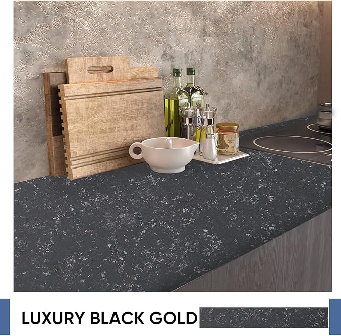 Epoxy Countertop Paint Kit Granite Counter Top Refinishing Paint for Kitchen Bathroom Cover 38 sq.ft, Black Granite
